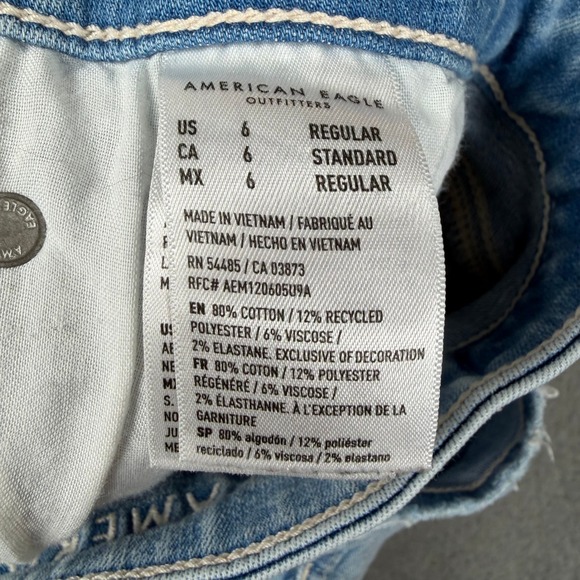 American Eagle Festival Flare Jeans Light Wash Next Level Stretch Size 6 Regular - Picture 8 of 12